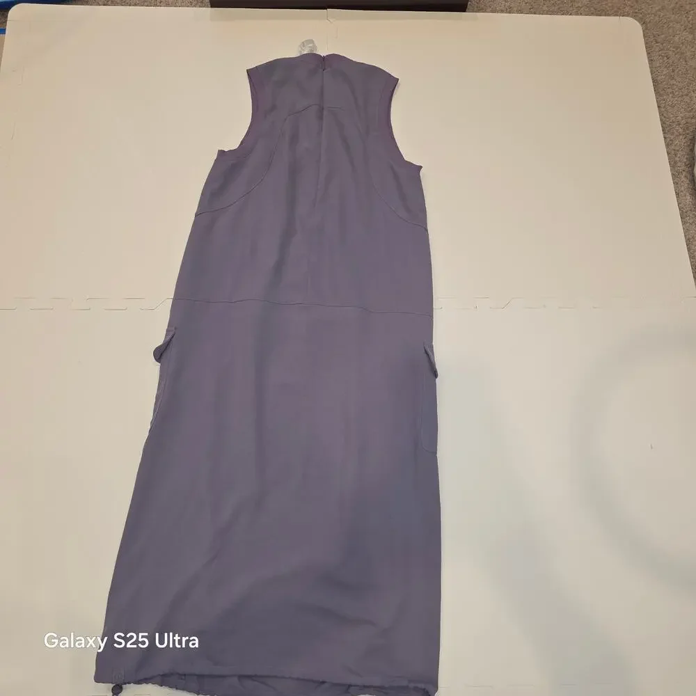 Lululemon Drop Waist Midi Dress Lavender Sz‎ 4 Pocketed Athleisure Activewear